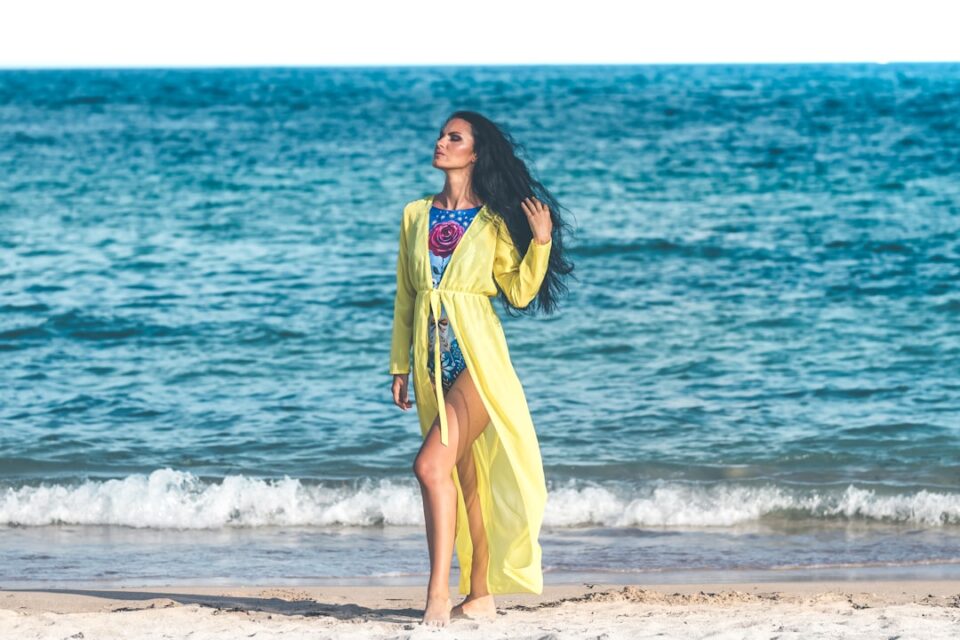 Women's Resort Wear Outfits styled with linen, sandals, and a woven tote